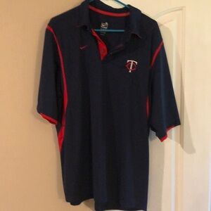 Nike Minnesota Twins Blue and Red Performance Polo Shirt XL